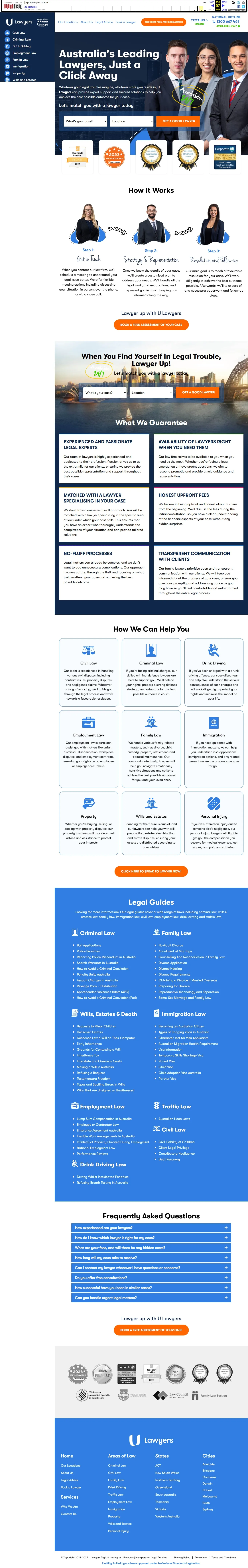 Lawyer-matching/referral directory, screenshot 1 of 1, open larger