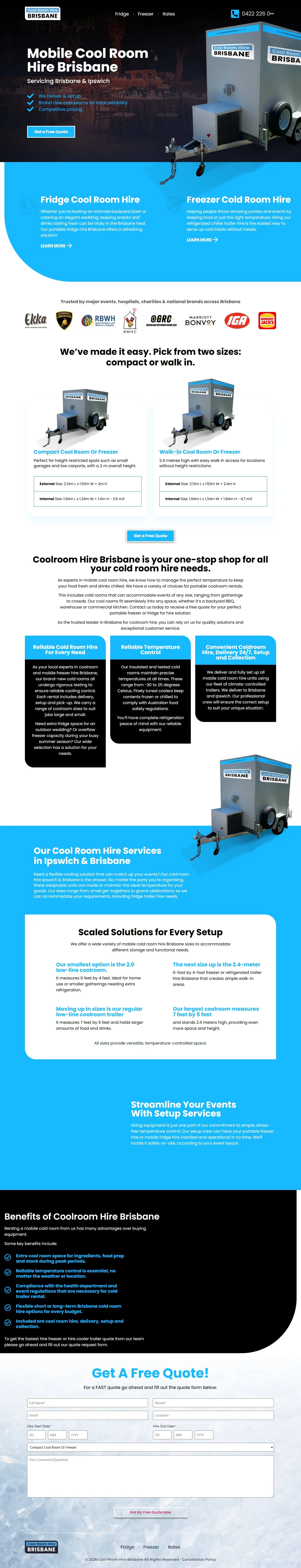 Mobile cool room/freezer trailer rental, screenshot 1 of 1, open larger