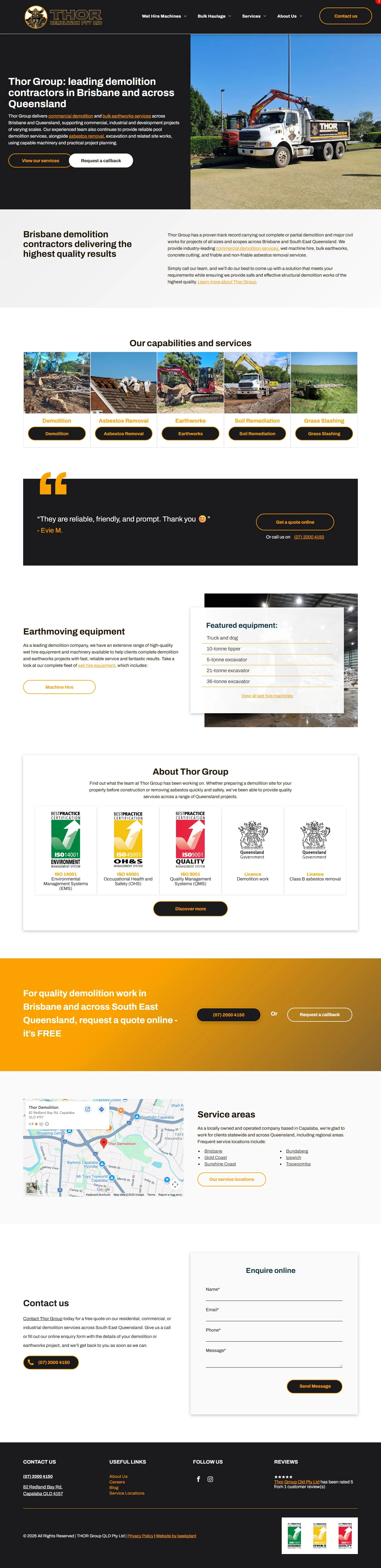 Demolition, earthworks & asbestos removal contractors, screenshot 1 of 1, open larger