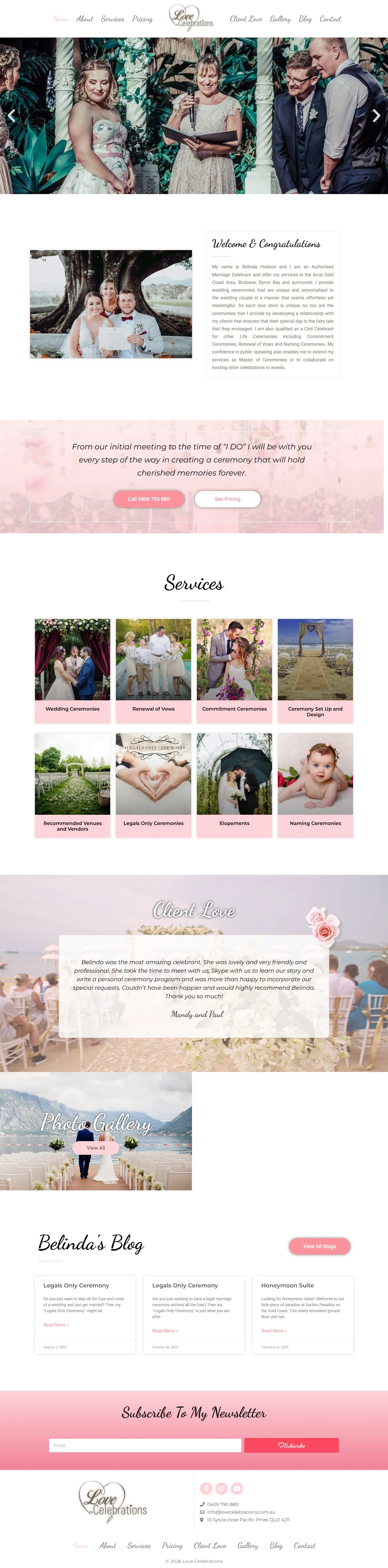 Wedding celebrant, screenshot 1 of 1, open larger