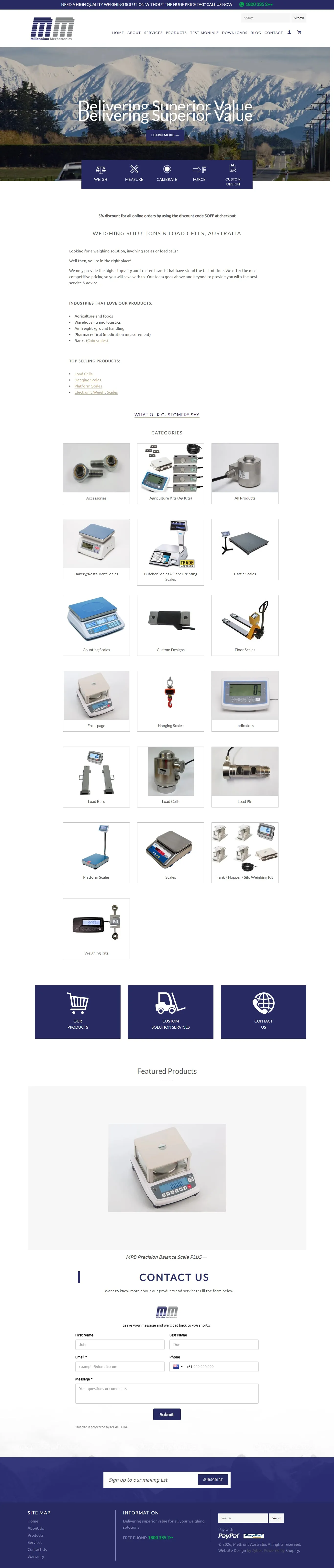 Industrial weighing solutions & load cells e-commerce, screenshot 1 of 1, open larger